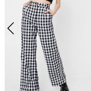 Gingham wide leg pants, nasty gal